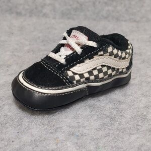 Vans Old Skool Checkerboard Infant Soft Slip On Shoes Size 2